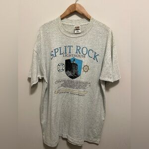 Vintage Split Rock Lighthouse Shirt Mens XL Blue 90s Single Stitch T-Shirt MN